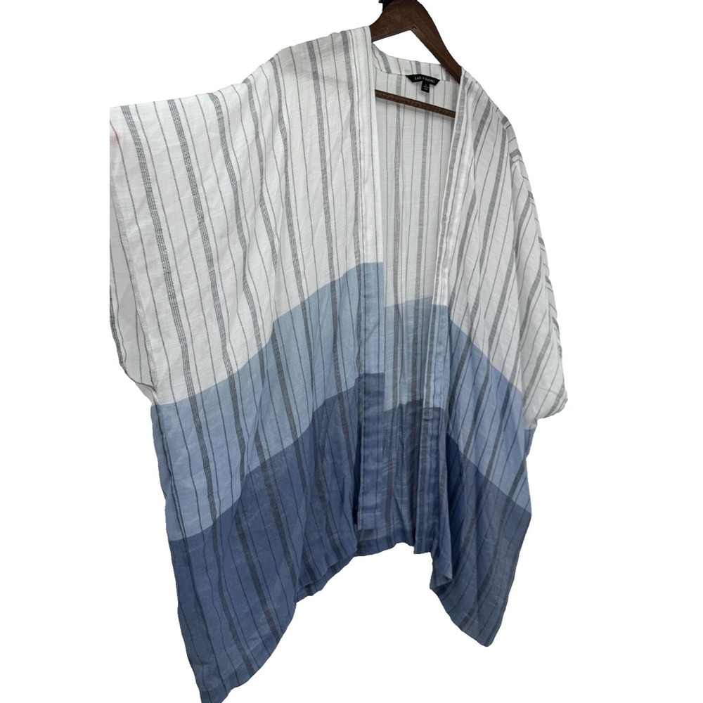 Zac & Rachel Kimono Blue & White Striped Ombre beachy oversized festival resort